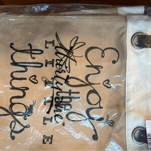 Thirty-One Natural Canvas Tote with Black Accents